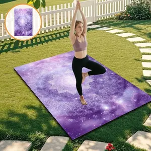 Dreamy Starry Mandala Yoga Mat, Non-Slip Wear-Resistant Suede Professional Yoga Mat, Home Fitness Meditation Mat, Thick Shock Absorbing Design
