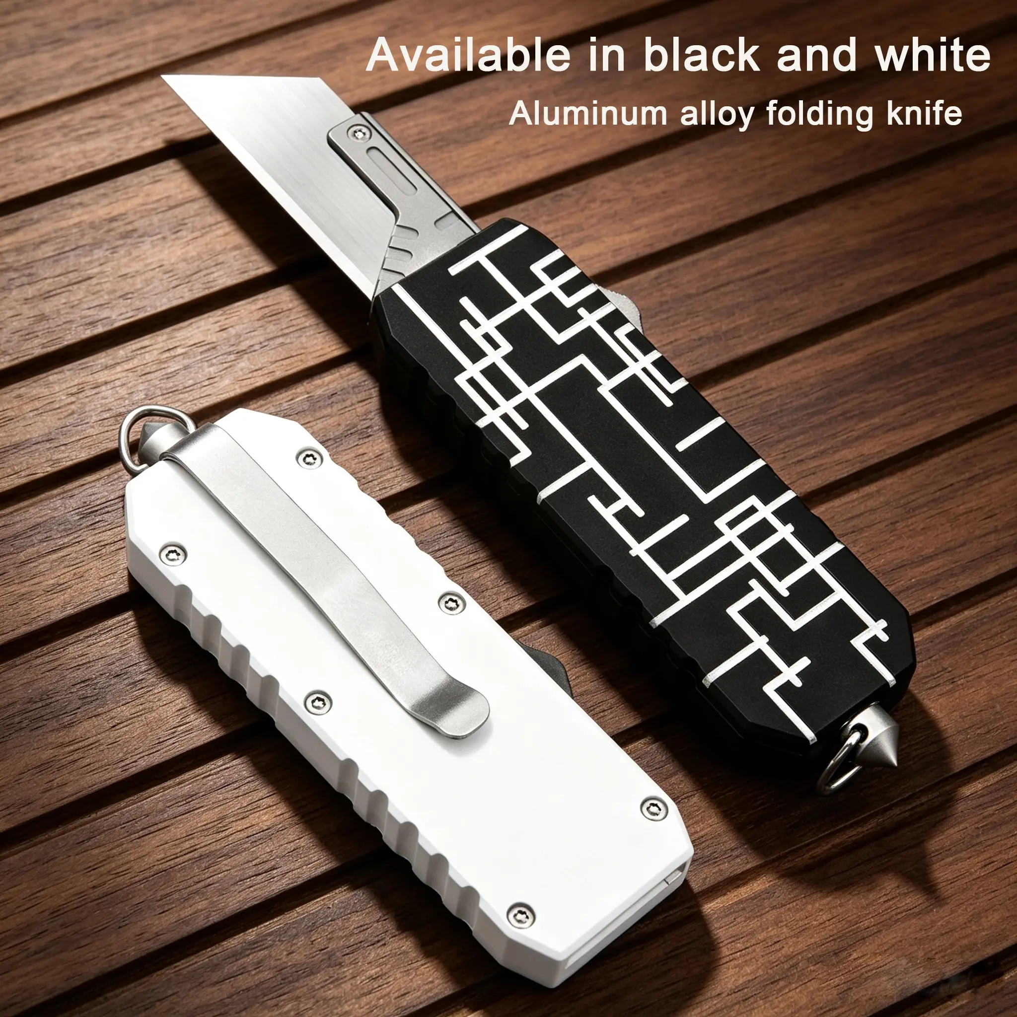 Aluminum Alloy Striped Utility Knife - Heavy-Duty, Multifunctional Hand Tool for Cutting Tasks