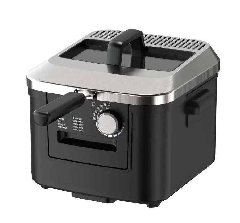 Mainstays 4-Liter Matte Black Electric Deep Fryer with Adjustable Temperature Control