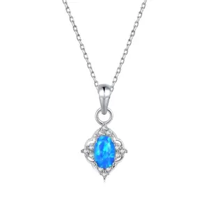 925 silver women opal necklaces 16 inch plus 2 inch extension