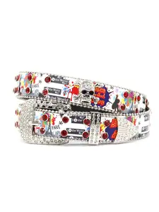 Sparkly Rhinestone Diamond Sequin Studded Belt for Men & Women - Western Cowgirl Cowboy Style