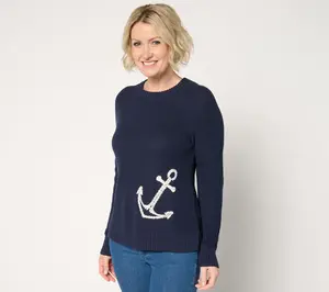 Belle by Kim Gravel Anchor Shaker Knit Sweater