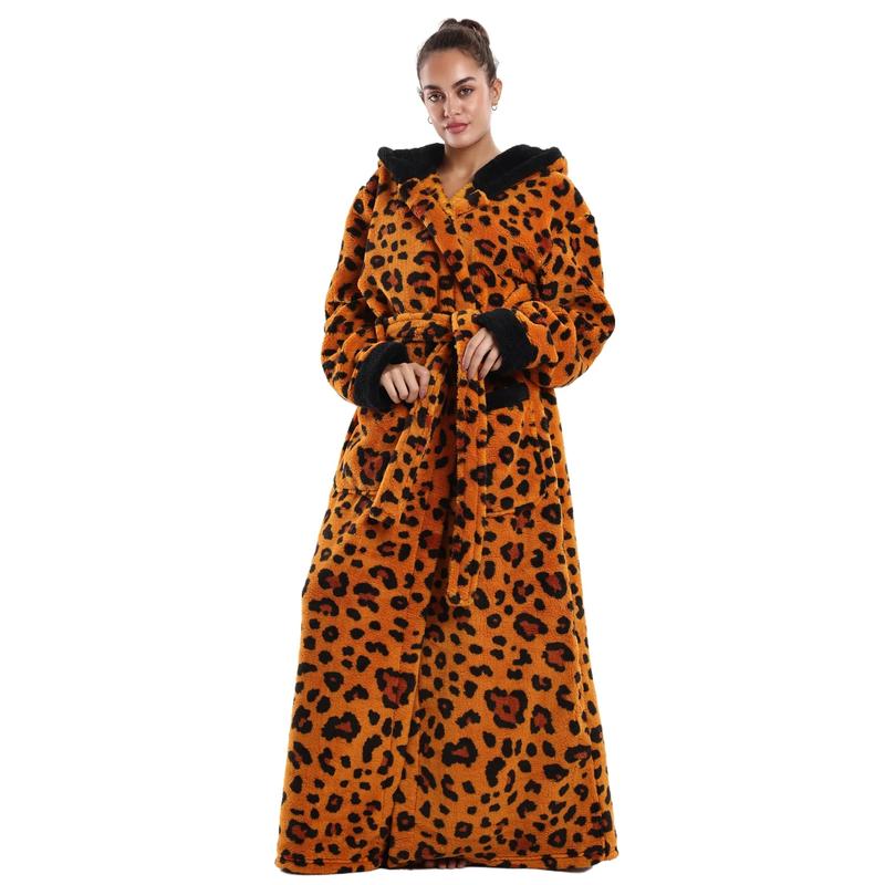 Msrlassn Valentine's Day Gift Cozy Soft Bathrobe Flannel Lined Hooded Robe for Women Men, Thickened Long Sleeve Pyjamas Cute Print Home Loungewear Sleepwear