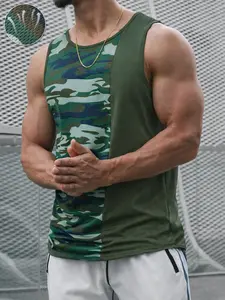 Men’s patchwork camouflage casual vest — breathable mesh fabric for summer comfort; stylish and versatile, a men’s fitness essential for sports and outdoor activities Clothes Vests