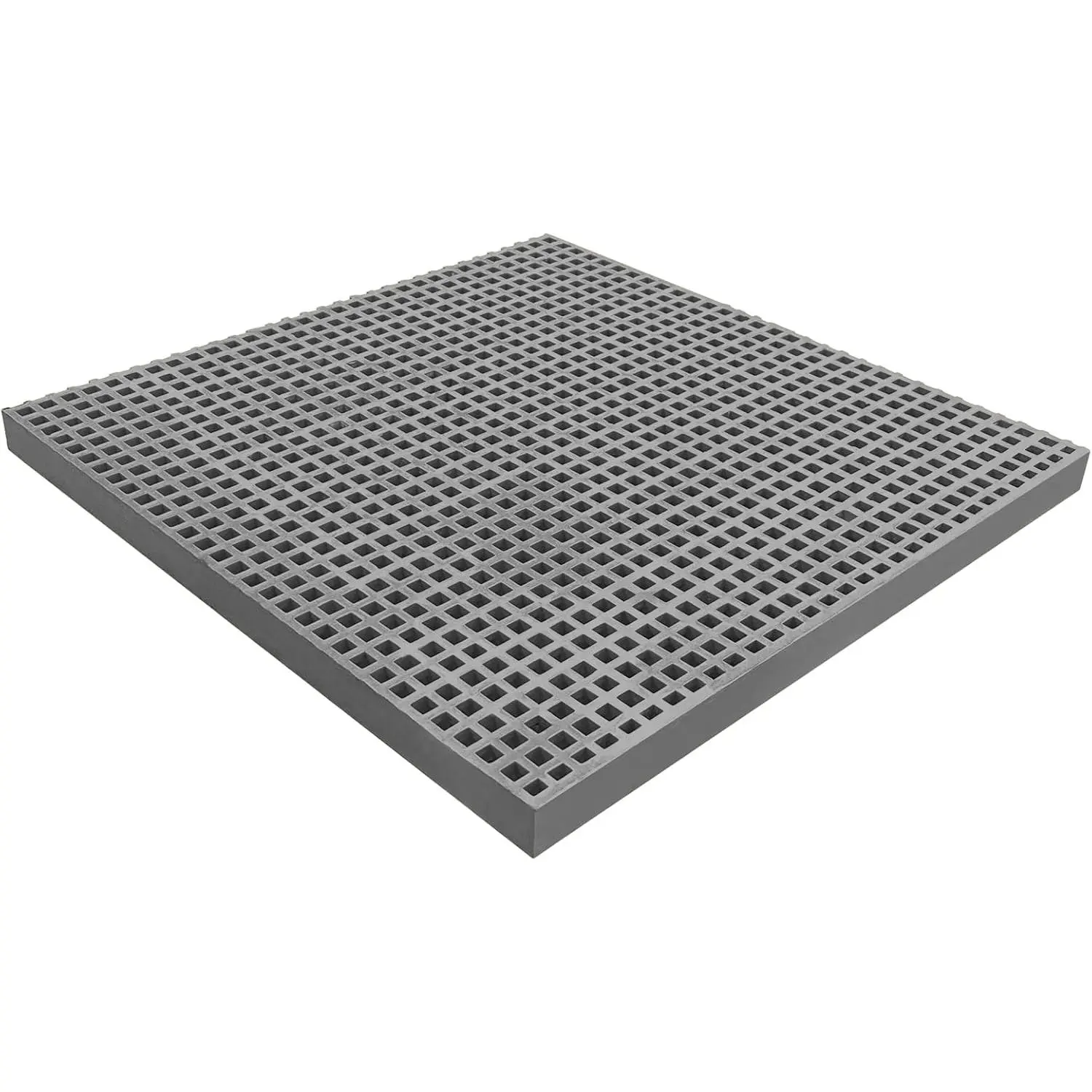 Molded Fiberglass Grating - 24x24in Heavy-Duty Low-Maintenance Synthetic FRP Panel, 1.5in Square Mesh, 11000 LBS Load-Bearing, Long Service Life for Industrial Trenches, Commercial Floors, Fasteners for Fiberglass Bar Grating Included