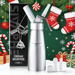 SIVAPHE Manual Whipped Cream Dispenser Aluminum 500ML/1 Pint Cream Whipper for Desserts, Homemade Gourmet Whip, and Culinary