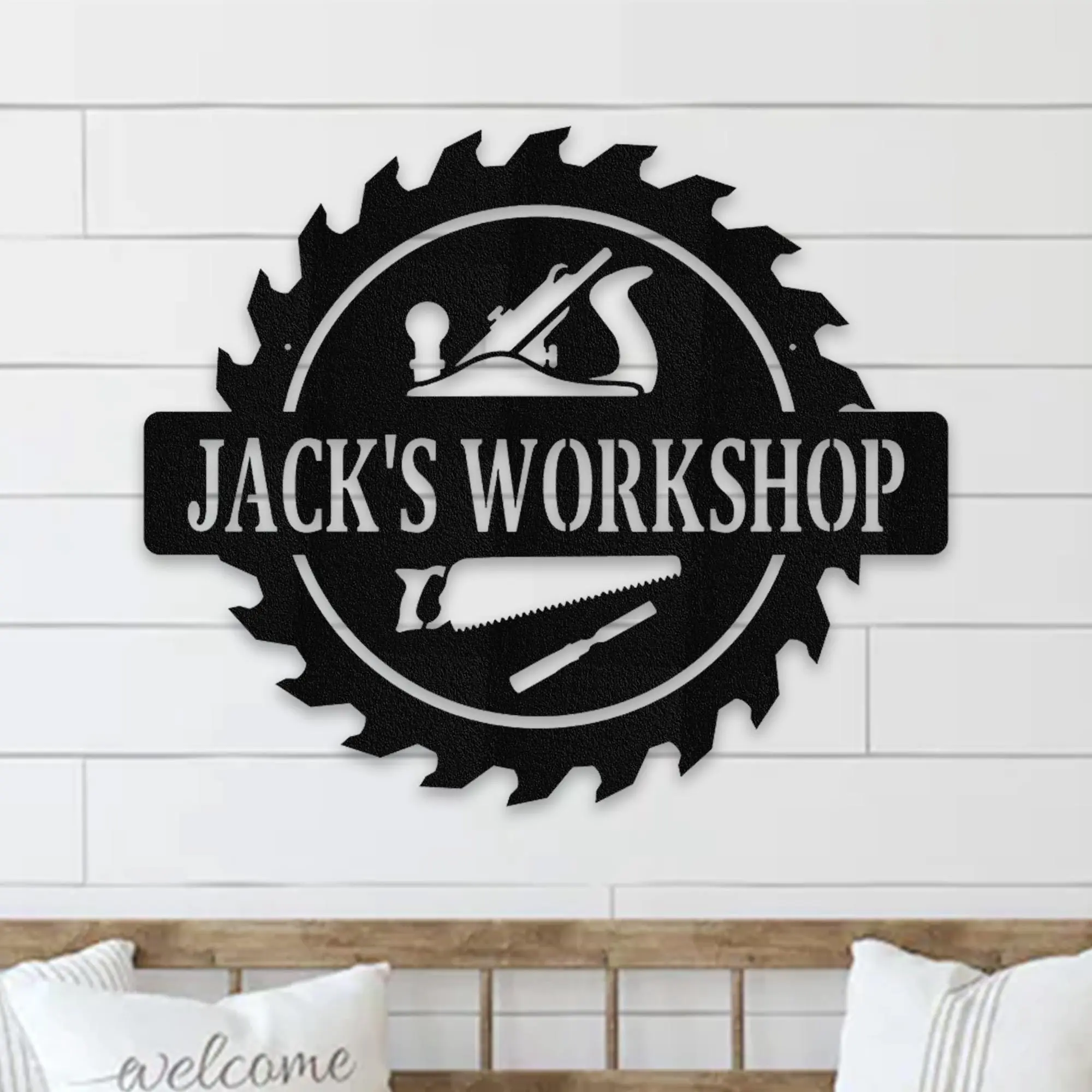 Custom Metal Workshop Sign: Personalized Garage Decor