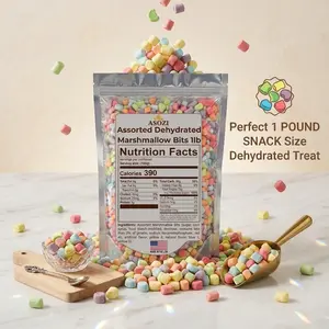 Assorted Dehydrated Marshmallow Bits – 1 lb Jar | Mini Multicolor Cereal Marshmallows for Baking, Hot Chocolate & Toppings – Made in USA