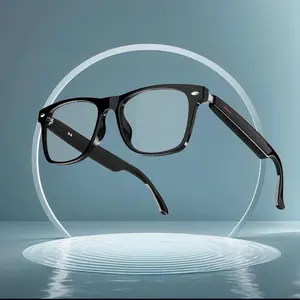 Senbono Bluetooth Glasses - Black with Black Frame, No Lenses, Stylish Design for Improved Vision and Eye Protection