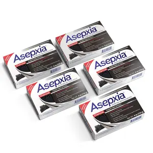Asepxia with Activated Charcoal, 5 Pack, Purifying Effect Acne Treatment Bar Soap with Salicylic Acid, 4 Ounce each, 5Pack