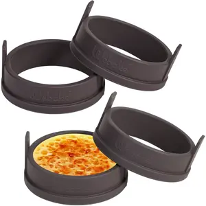 Silicone Crumpet Rings Nonstick 3.5 inch Standard Size English Muffin Ring, Egg Rings, BPA-Free, Set of 4