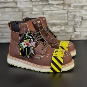 513 S Light Brown Steel Toe Bota para Caballero Para Trabajar Safety Work Boots for Men