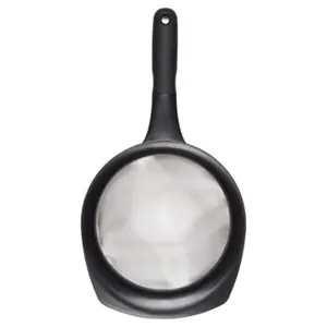 8" Strainer: Stainless Steel Fine Mesh, Non-Slip Grip, Dishwasher-Safe, Large Hand Sifter for Baking & Rice