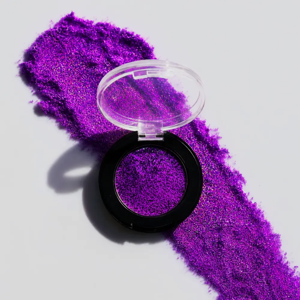 cytoix Violet's Kiss Multichrome Eyeshadow, Purple Metallic Shimmer Eye Topper, Single Eyeshadow Powder for Festival & Gothic Makeup, Metallic Shimmer Shadow