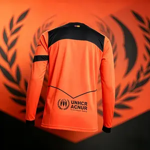 25 26 Third Away Kit Orange Long Sleeve Soccer Jersey Fans Version