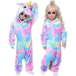 P-GCS029   Rainbow Unicorn Onesie Pajamas Animal Costume Halloween Cosplay for Kids
