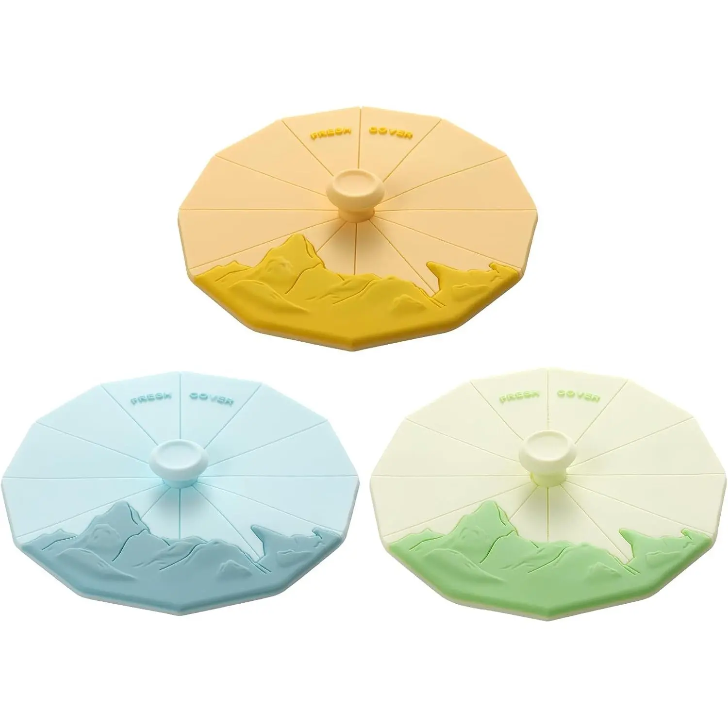 Cup Covers (Set of 3) , Multicolored  Lids for Mugs, Cups, Flexible Mug Covers,Hot Cup Lids for Coffee &
