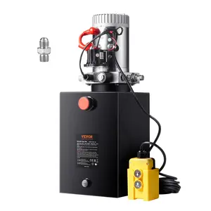 VEVOR Hydraulic Pump, Summervibes,Summervibes, 12 Quart Hydraulic Power Unit, Single Acting Dump Trailer Pump, 0.91 GPM Flow Rate, 3200 PSI Max Relief Pressure, DC 12V Hydraulic Pump for Dump Trailer Car Lifting