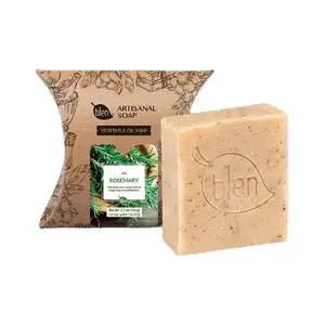 Blen Artisanal Soap with Rosemary - Herbal Scent, Moisturizing and Exfoliating, 3.5oz
