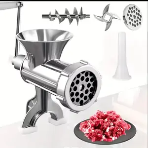 Manual Meat Grinder for Home Use – Stainless Steel Hand Crank Food Processor with Clamp