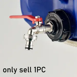 IBC Tank Tap Adapter S60*6 Coarse Thread to Brass/Alloy 16mm Quick Connect Replacement Valve Garden Home Valve Fitting Faucet