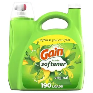 Gain Liquid Fabric Softener, Original Scent, 140 FL OZ, 190 Loads, Liquid Fabric Softener For Soft, Fresh Laundry