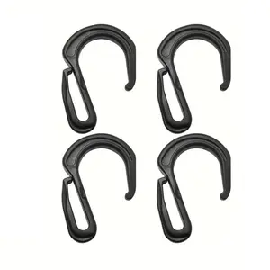 4-Piece Outdoor Camping Plastic Hooks, Carabiner Hooks, Quick-Release S-Shaped Hook Rope Bag Rack, Ideal for Hiking and Garden Sheds