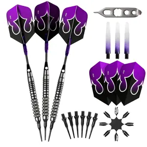 Viper Shot King Soft Tip Dart Set with Nomad Dart Case | 80% Tungsten | Purple | 20 Grams Darts Tips Darts Sets