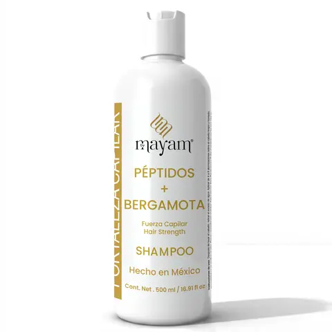 Mayam Beauty Bergamot & Peptides Shampoo 500ml (FORTALEZA CAPILAR)- Volumizing Formula for Stronger Healthier Hair - Made in Mexico - Unisex Haircare Product