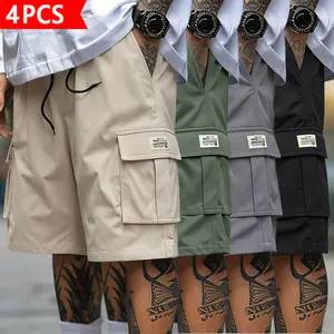 Men’s 4-Pack Cargo Shorts – Casual Multi-Pocket Loose Fit Streetwear | Lightweight, Breathable Summer Shorts for Workouts, Beach, Hiking, Street Style & Everyday Wear.