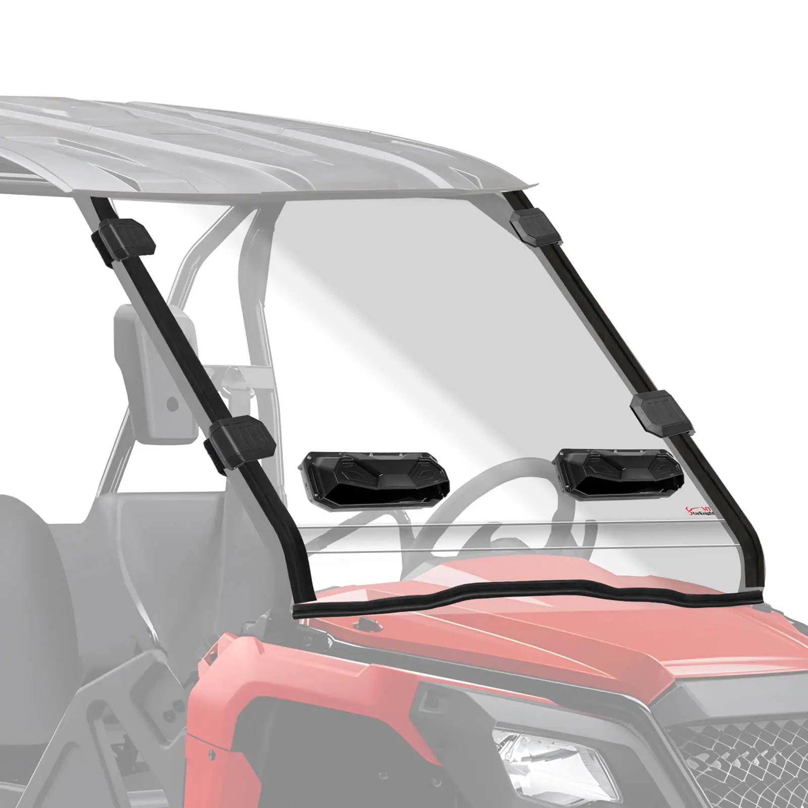 StarknightMT Pioneer Vent 2-in-1 Car Windshield Sunshade - High Transp, UV Protection, Heat Blocking, Scratch-Resistant, Waterproof, Easy to Use, Windscreen Shade Cover for Driving, Fits 2015-2023 500/2021-2026 520 Models & Most Hard/Soft Roof Accessories