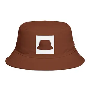 Minimal Bucket Hat Icon bucket hat | brown embroidered patch, casual sun hat