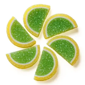 NY Spice Shop Key Lime Jelly Fruit Slices - Sweet & Tangy Chewy Candy - Sugar Sanded Jellies for Desserts & Beverages - Perfect for Jelly Lovers