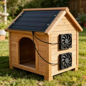 1pcs 4.7-Inch 12V Solar Exhaust Fan, Mini Ventilator, Energy-Saving Silent Waterproof, for Dog House, Chicken Coop, RV, Greenhouse