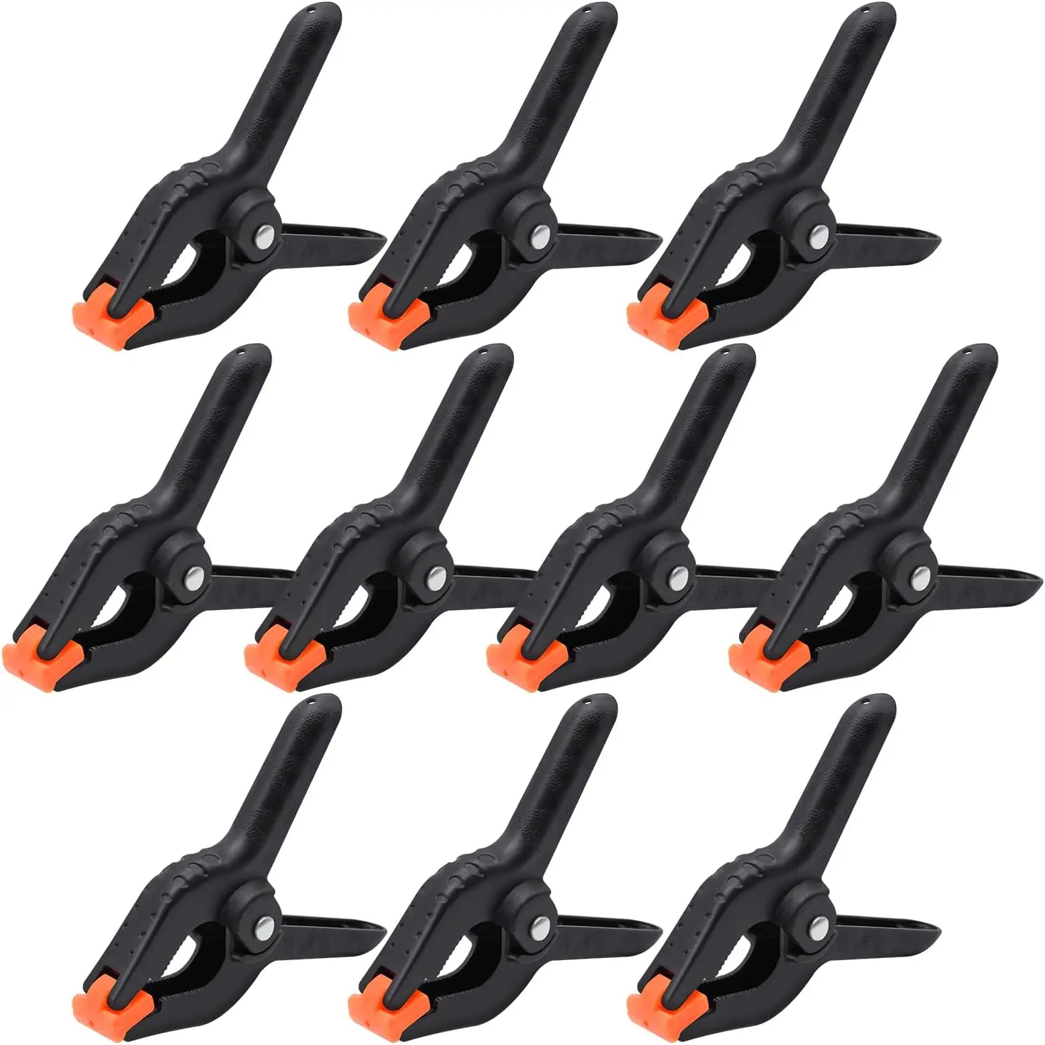 10-Pack Spring Clamps, 3.5-Inch Plastic Spring Clamps, Heavy Duty Clamps for Crafts and Woodworking, Backdrop Clips
