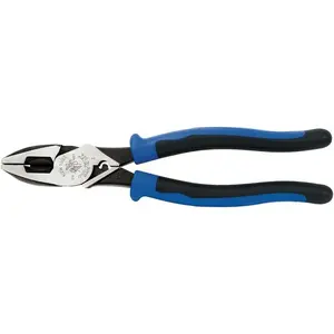 J2000-9NECRTP Side Linemans Pliers,, with Tape Pulling and Wire Crimping, High Leverage, 9-Inch