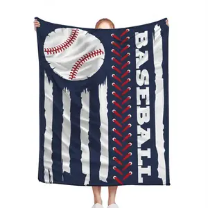 Baseball pattern flannel throw blanket, casual sports nap blanket, warm and comfortable throw blanket, for napping, travel, camping warmth, soft and cozy blanket