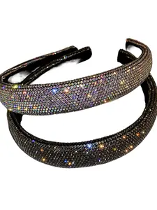 Fashion Women Rhinestone Headband, Thick Shiny Diamond Hair Band, Bling Crystal Beaded Hair Accessory, Cute Halloween Gift for Girls, Crystal Headbands