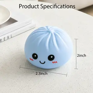 Dumpling Squishes Stress Balls with Steamer, Cute Anxiety Relief Toy, Soft Squeeze Decompression Dough for Adults, Simulation Food Squishies Bun