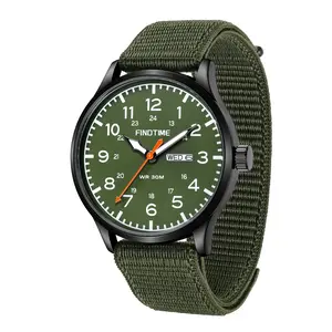 Findtime Men's Analog Quartz Watch, Unisex, 30M Water Resistant, Medical Watch for Nurses with Military Style, Second Hand, Luminous Dial, Easy to Read.