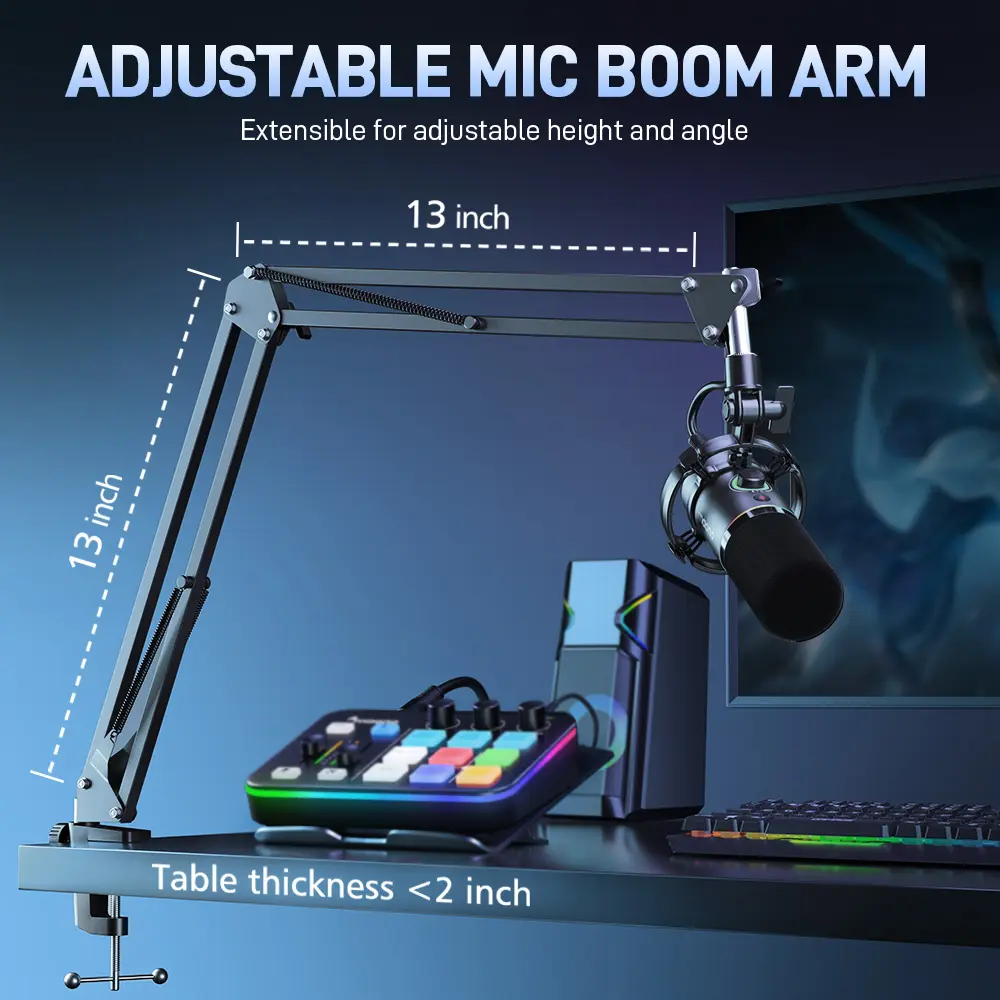 Maono PD200X USB & XLR Desktop Audio Dynamic Gaming Mic, Set up