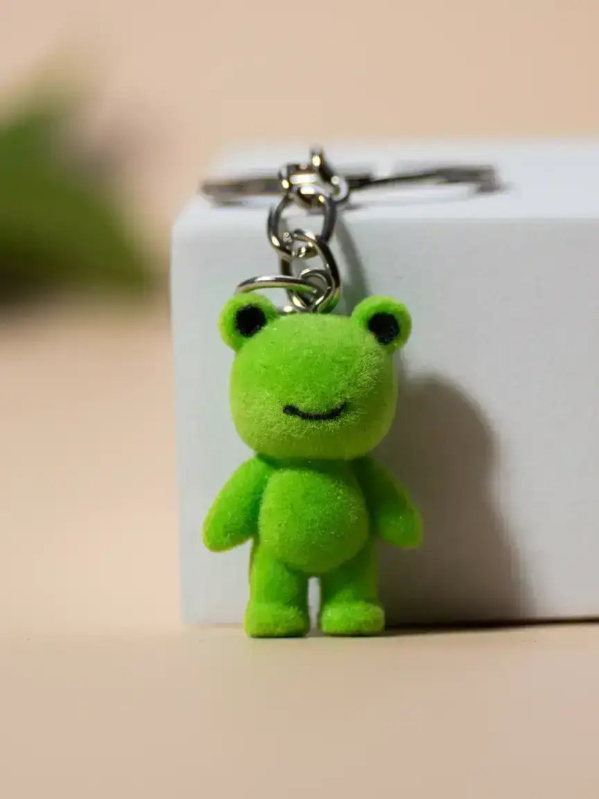Cute Frog Design Keychain Kawaii, 2024 New Style Novelty Bag Charm, Fashion Accessories for Women & Men for Daily Decoration, Keychain for Car, Key, Cute Soft Keychains, Keychain Bag Pendant, Cute Charms Keychain