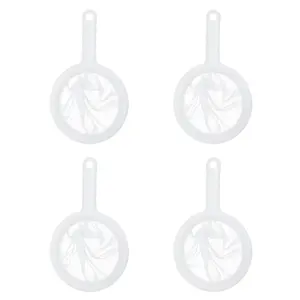 4Pcs Kitchen Ultra-Fine Nylon Mesh Strainer Food Yogurt Mesh Sieve Plastic Mesh Colander with ​Handle Mini Brine Shrimp Separation Net for Filtering Juice Juice Milk Honey (100/200/300/400 Mesh) - Home Improvement.
