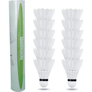 12-Pack Feather Badminton Shuttlecocks with Great Stability and Durability,Shuttlecock Indoor Outdoor Sports Hight Speed Training Badminton Birdie Balls