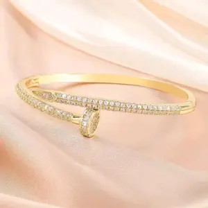 Elegant Rhinestone Open Bracelet Cuff Fashion Jewelry Women Gifts - Versatile & Chic Accessory for Special Occasions