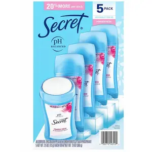 Secret Invisible solid deodorant, pack of 5