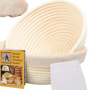 2024 Bread Banneton Proofing Basket, Sourdough Bread Baking Supplies Starter Kit, Bread Making Tools, Bread Basket Gift Set,