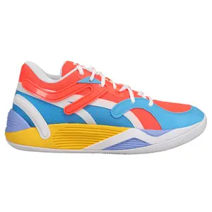 PUMA Mens Trc Blaze Court Pop Art Basketball Sneakers Shoes - Blue, Red