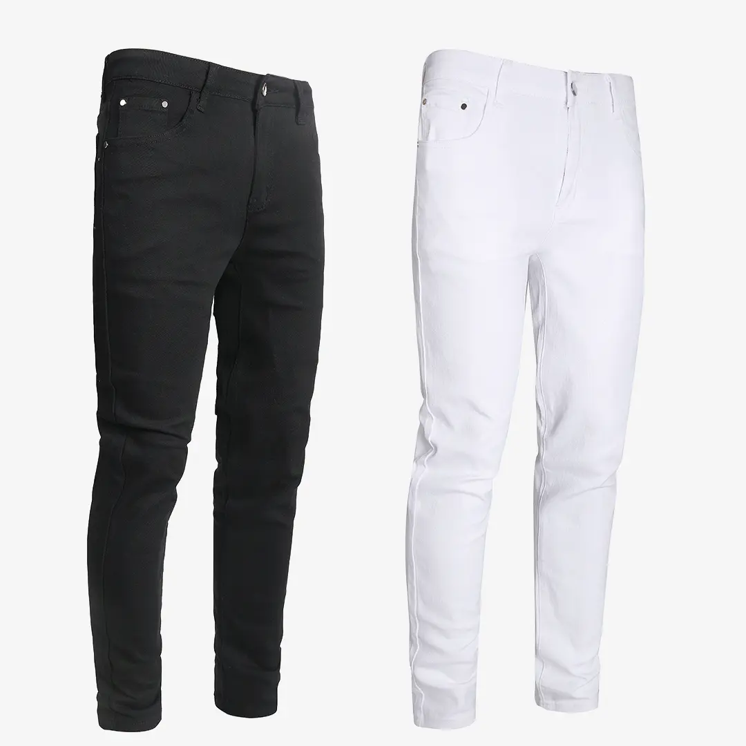 JUNBAOSS Men's Slim Tapered Stretch Jeans, Solid Cotton Denim Trousers with Multi-Pockets for Casual Streetwear, All Seasons Men flex menswear pant fashion, Machine Wash stylish, Skinny Trousers, Stretch Cotton denim pant