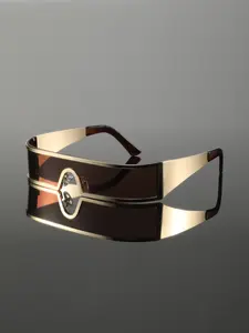 Men's Metal Frame Wide Leg Punk Style Glasses, Fashionable Casual Sports Eyewear for Daily Wear, College Parties, Outdoor Events